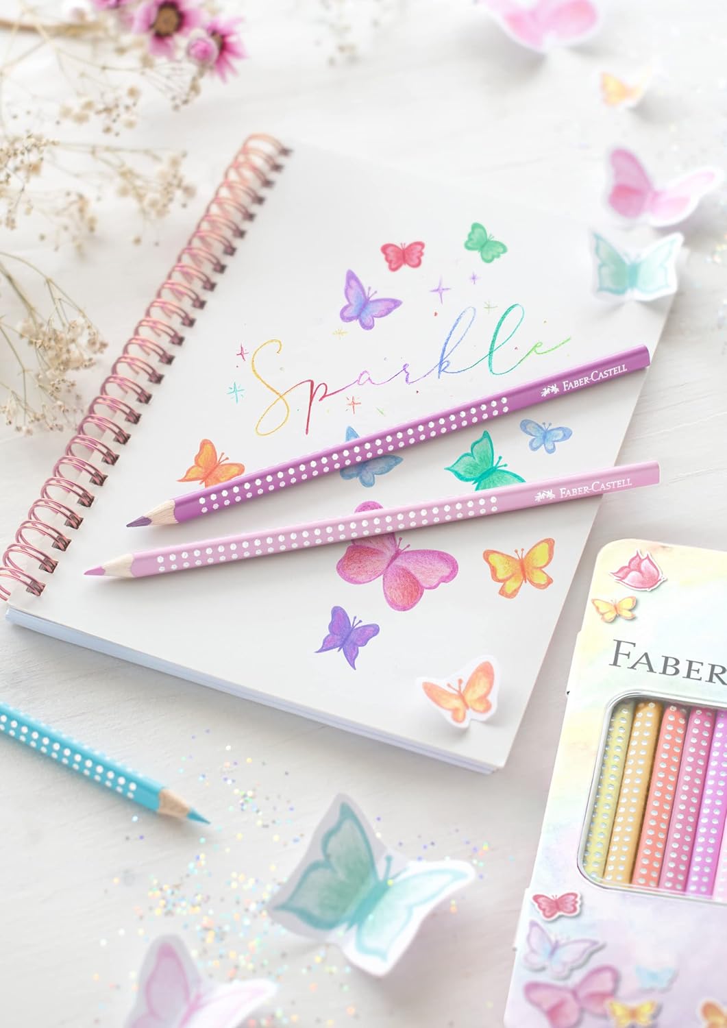 Faber-Castell | Pastel Pencils Sparkle Tin | Pack of 12