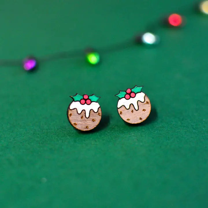 Silly Loaf | Christmas Pudding Stud Earrings