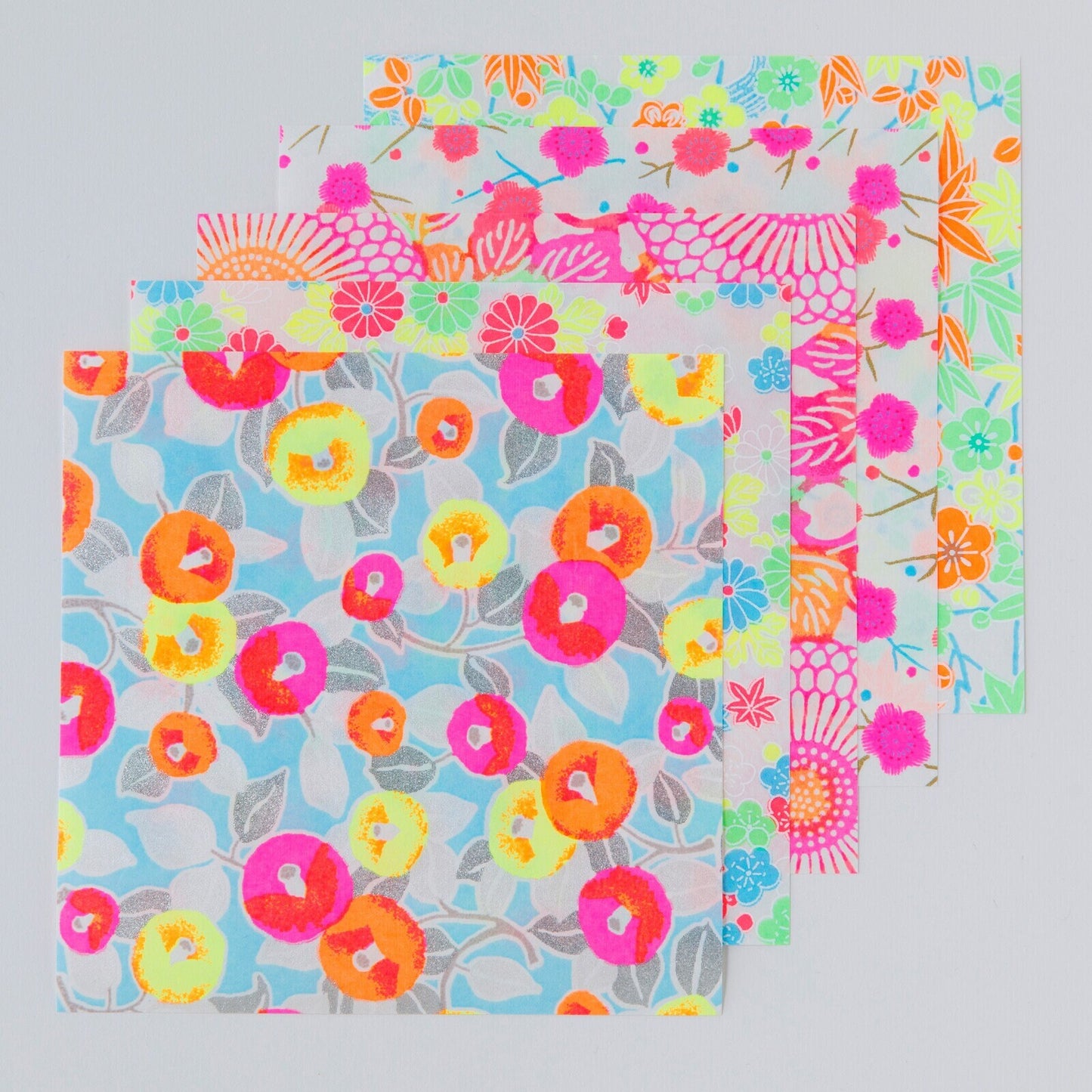 Yuzen Washi | Origami Paper | Neon Garden