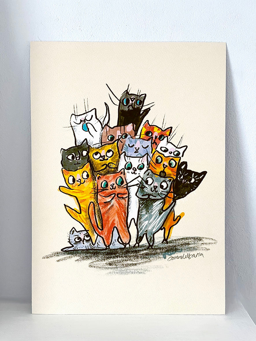 Jo Overend | A4 Print | Cats