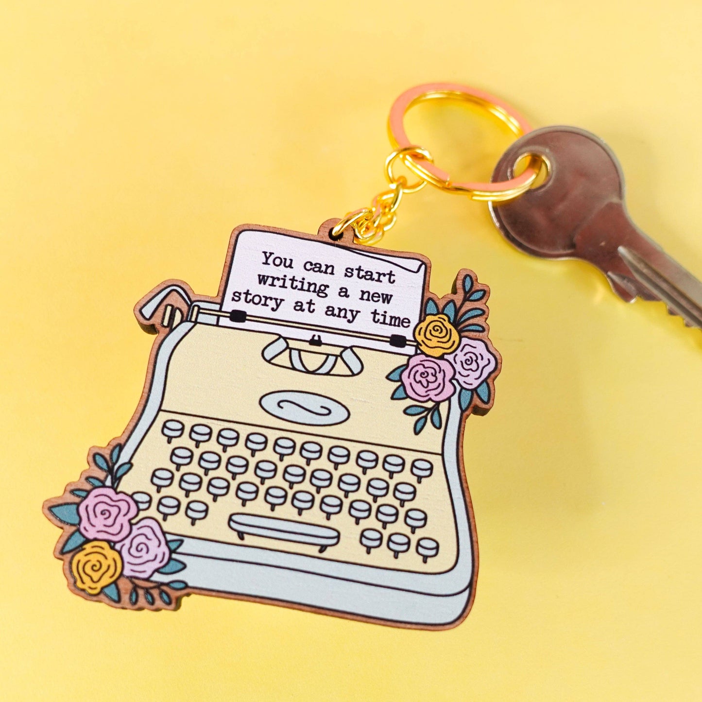 Sunshine Lane | Typewriter Wooden Keyring