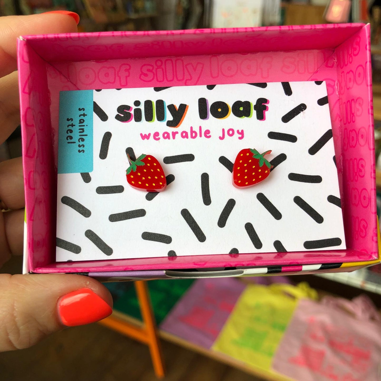 Silly Loaf | Strawberry Stud Earrings