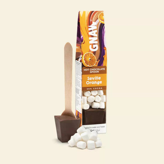 GNAW Chocolate |  Hot Chocolate Spoon With Marshmallows | Seville Orange
