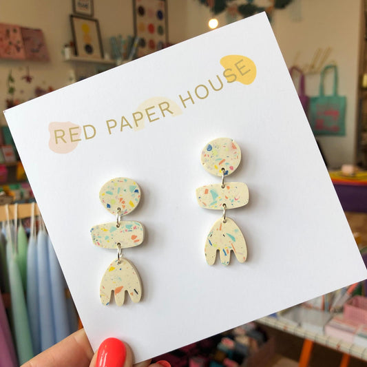 Red Paper House | Statement terrazzo Jesmonite Earrings