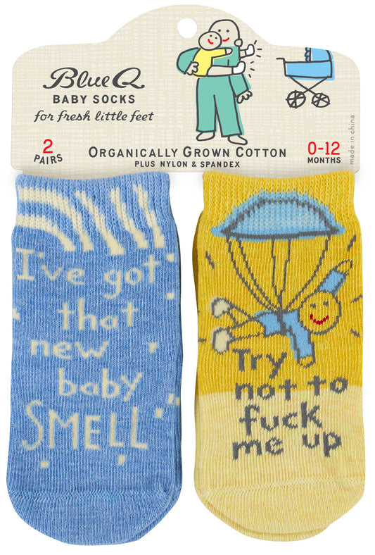 Blue Q | Baby Socks | Baby Smell/Fuck Up Baby Socks