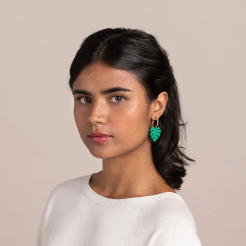 Materia Rica | Monstera Hoop Earrings