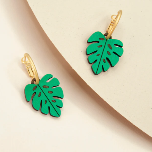 Materia Rica | Monstera Hoop Earrings