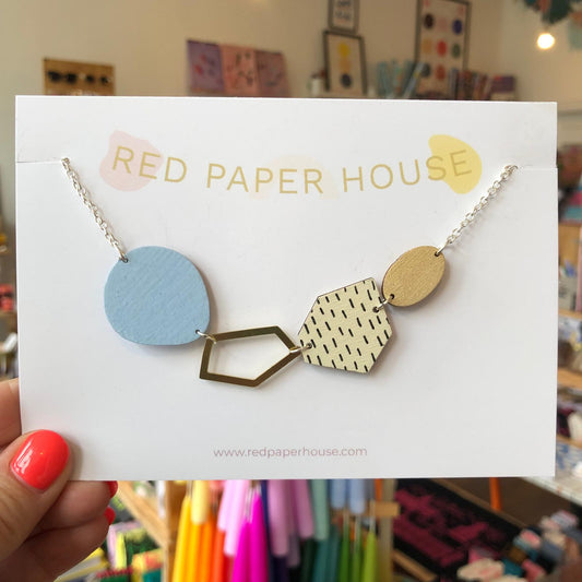 Red Paper House | Abstract Gem Necklace