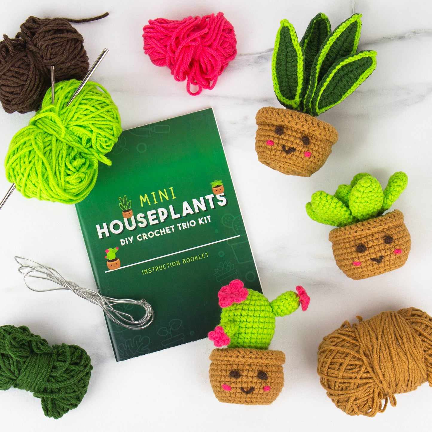 Gift Republic | Pocket Crochet Craft Kit | Mini Houseplants