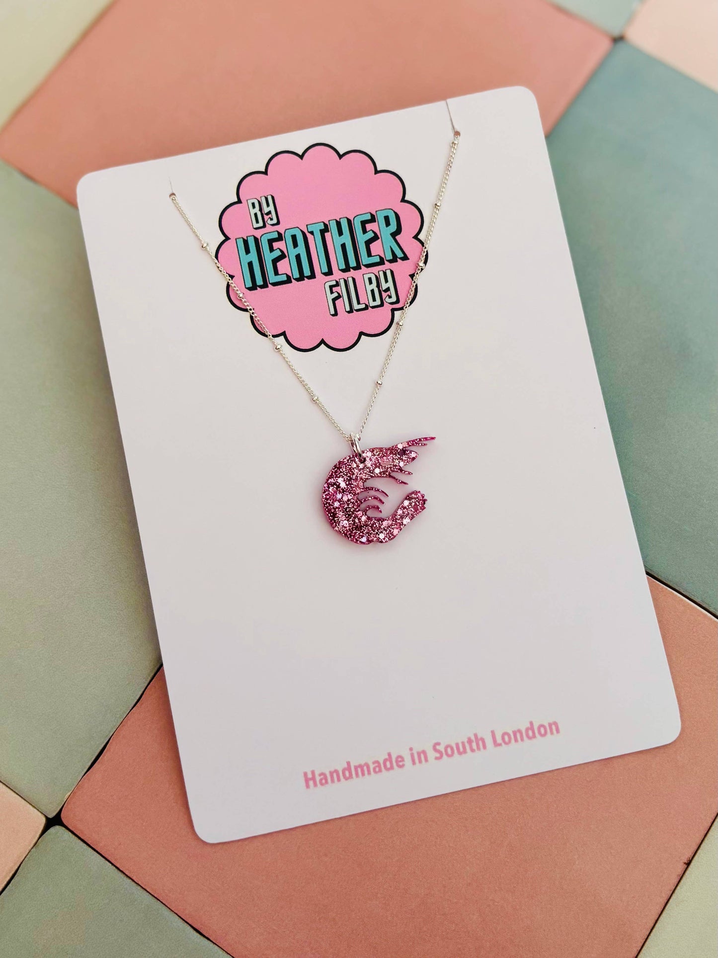 By Heather Filby | Glitter Charm Necklace | Shrimp