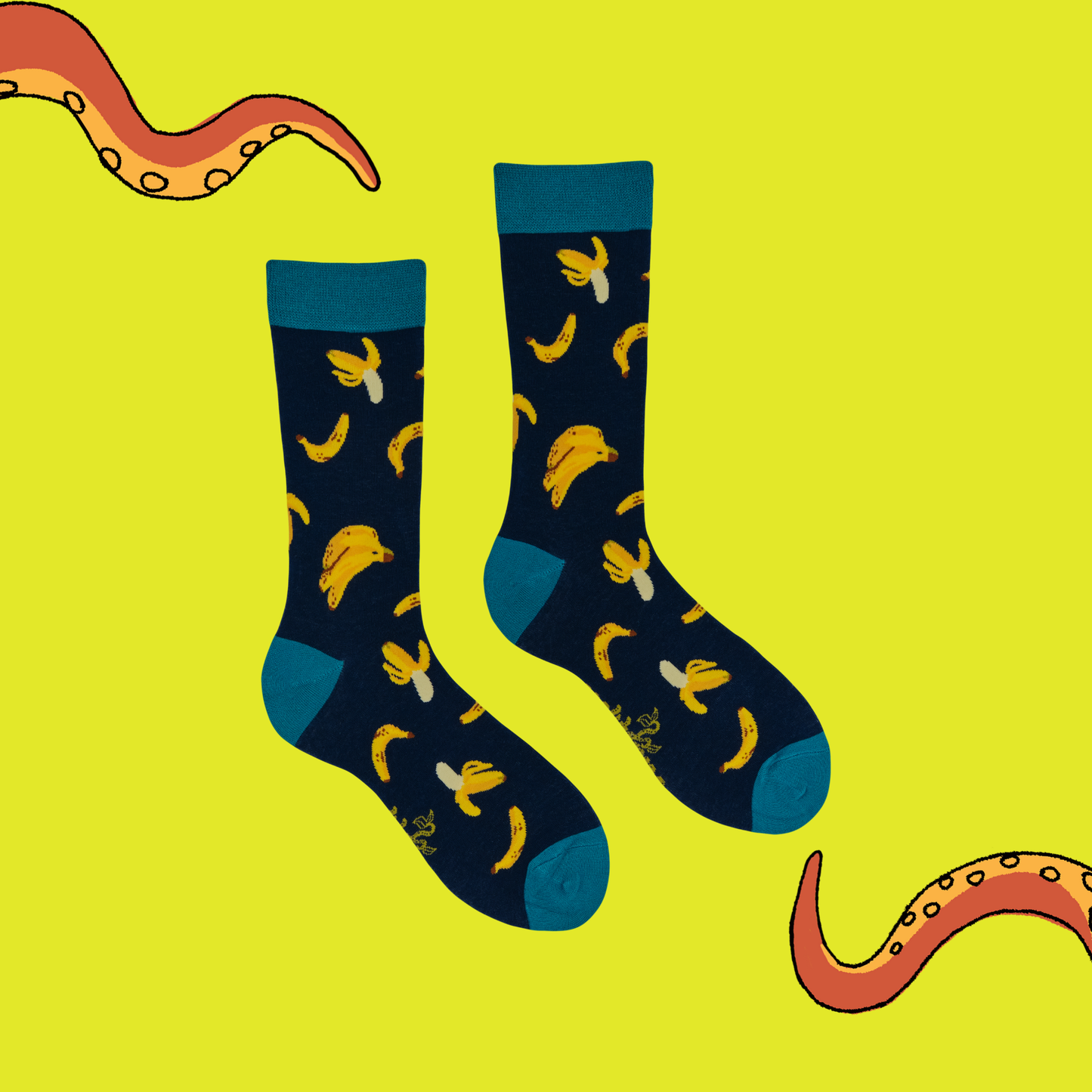 Socktopus | Bananas Bamboo Socks | Navy / L UK 9-12