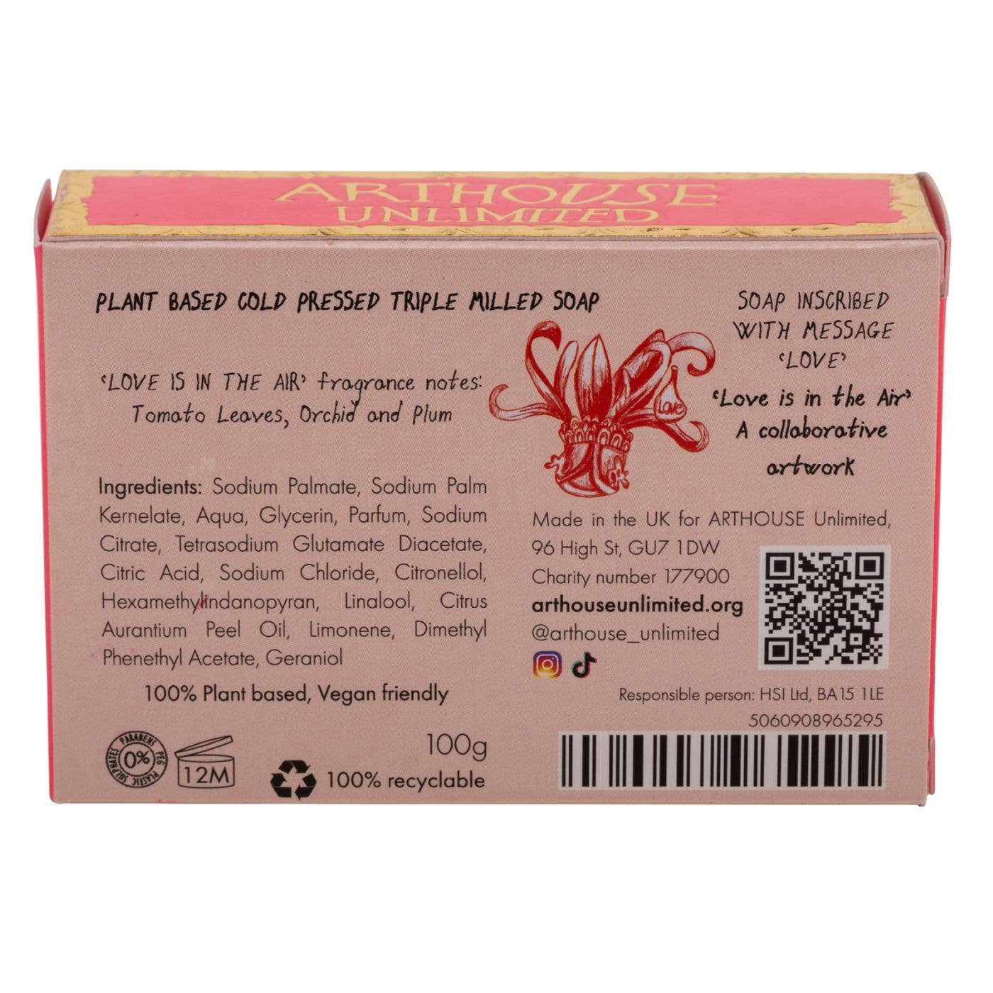 Arthouse Unlimited | Triple Milled Plant Based Soap | Love is in the Air
