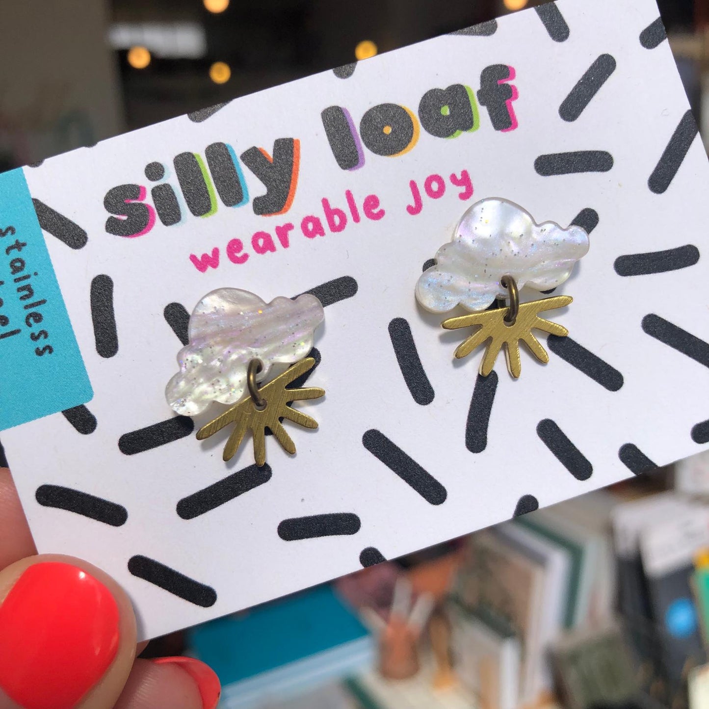 Silly Loaf | Cloud & Sun Earrings