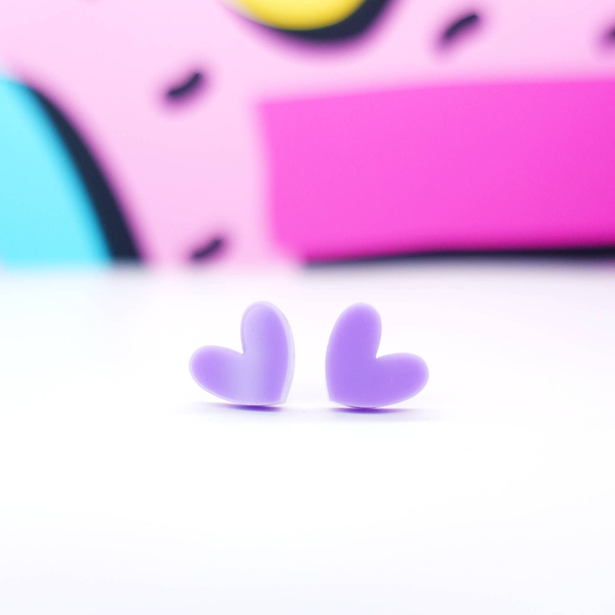 Silly Loaf | Lilac Heart Stud Earrings