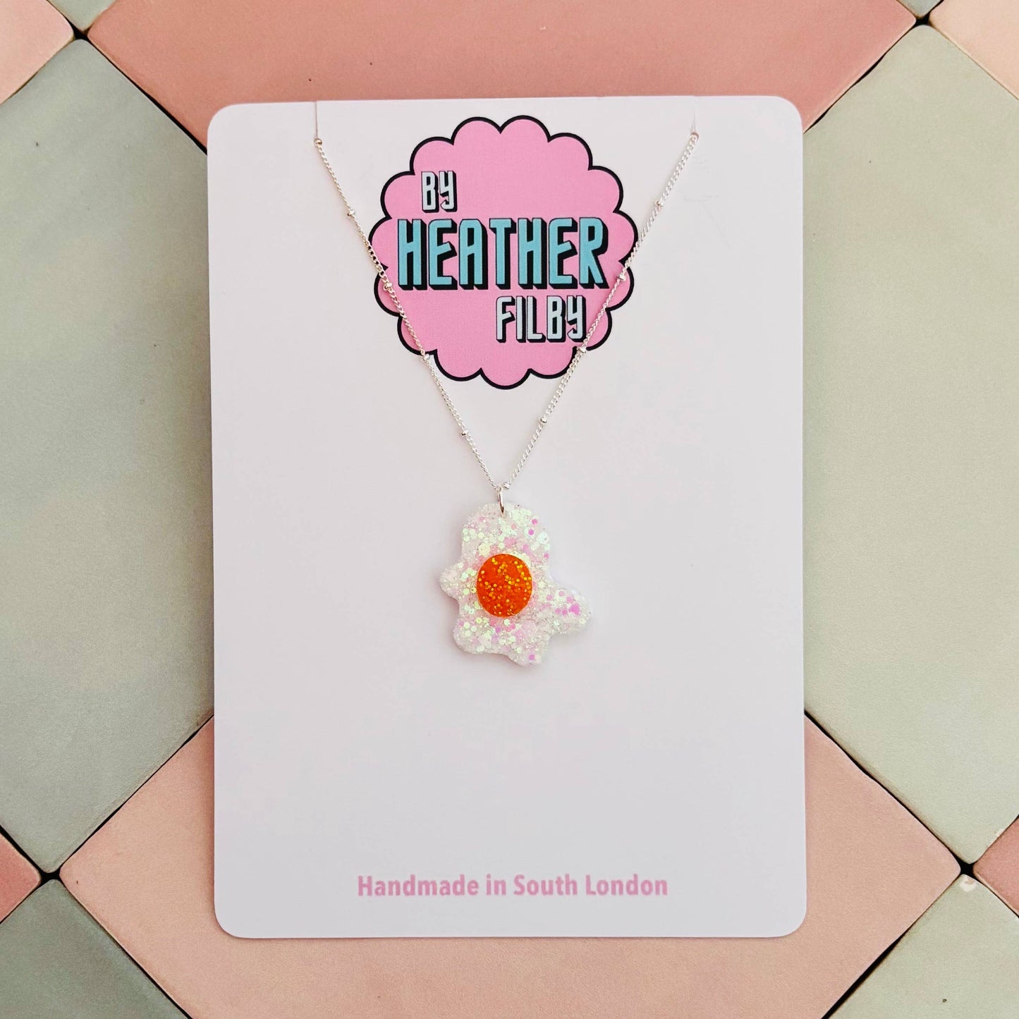 By Heather Filby | Glitter Charm Necklace | Fried Egg