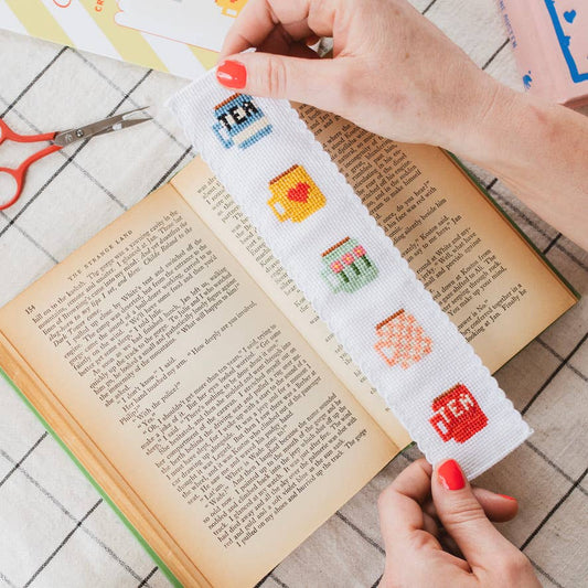 Cotton Clara | Tea/Mugs | Cross Stitch Bookmark Kit