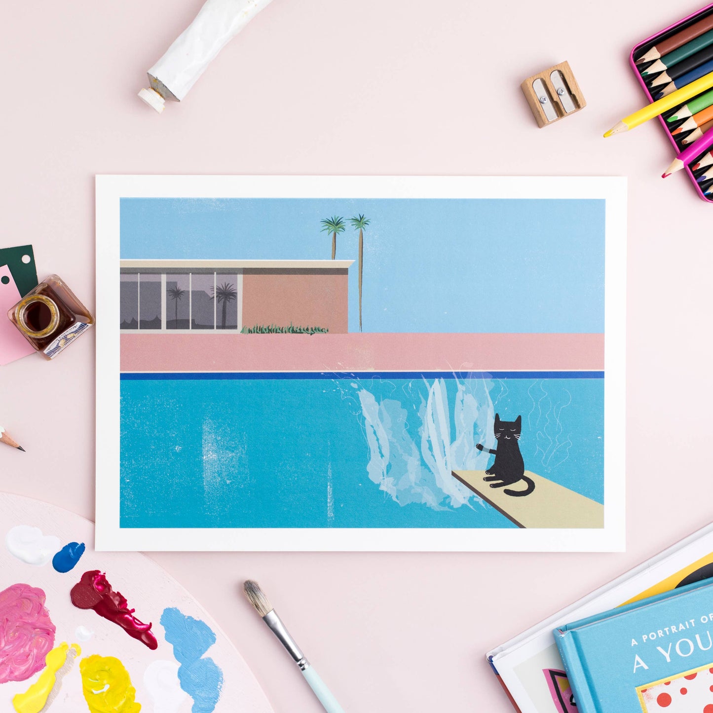 Niaski | A4 Print | The Splash Cat