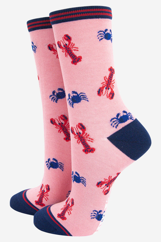 Sock Talk | Women's Lobster and Crab Bamboo Socks | UK 3-7 | EU 36-40