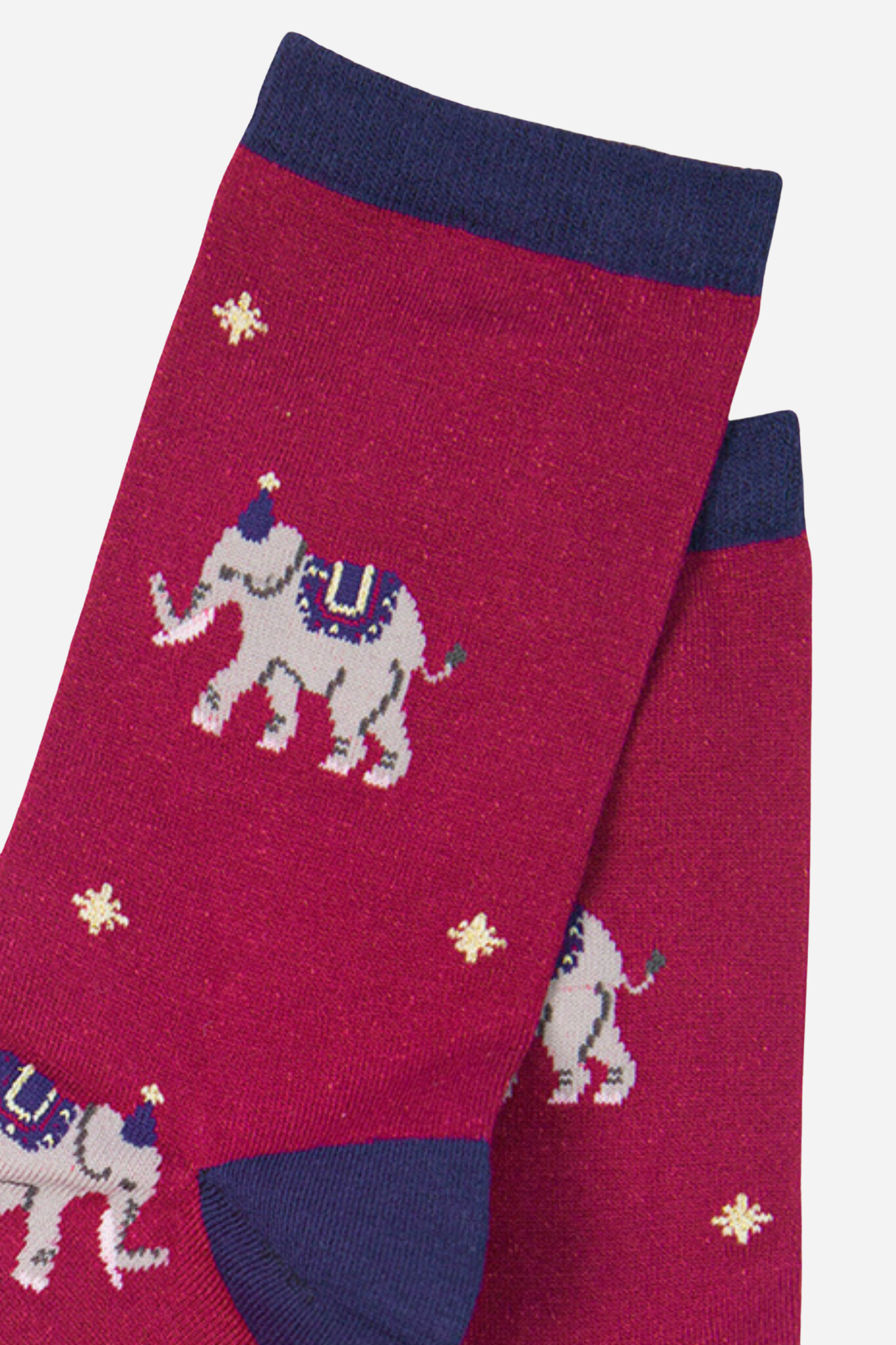 Sock Talk | Women's Elephant Print Party Ankle Socks Fuchsia