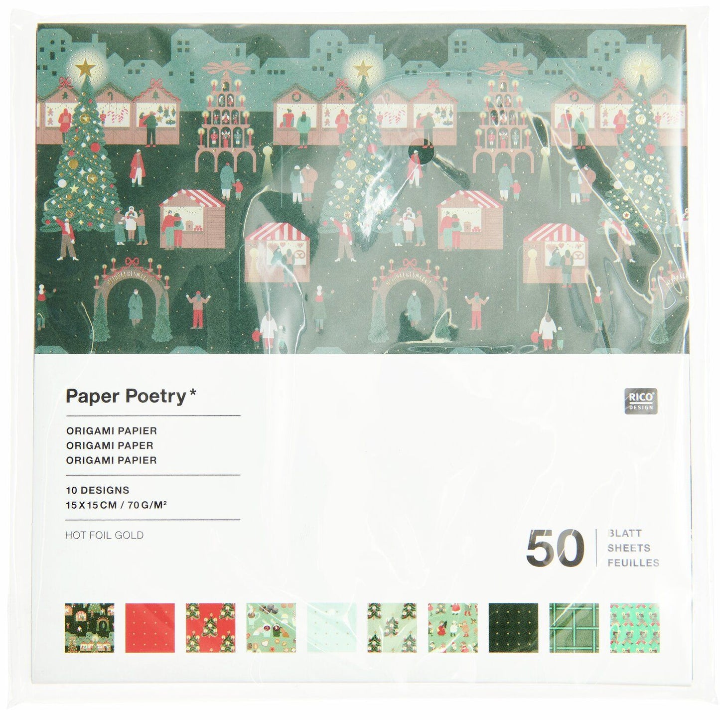 Rico | Paper Poetry | Christmas Market Origami Paper | 15 x 15cm