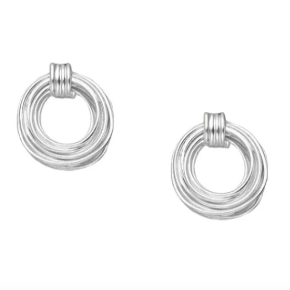 Vurchoo | Kenya 1070 | Wire Coil Hoops Sterling Silver Stud Earrings