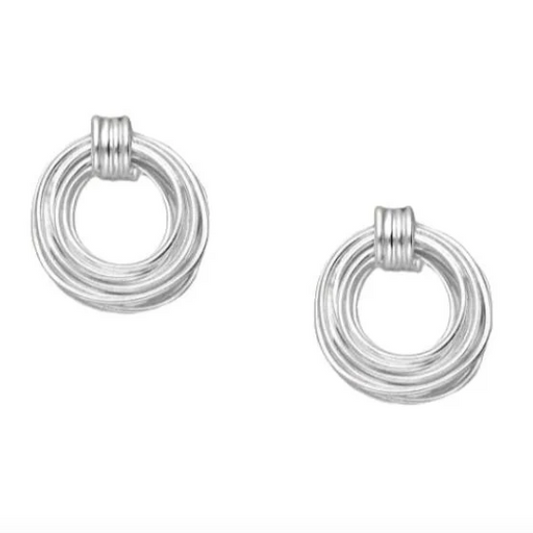 Vurchoo | Kenya 1070 | Wire Coil Hoops Sterling Silver Stud Earrings