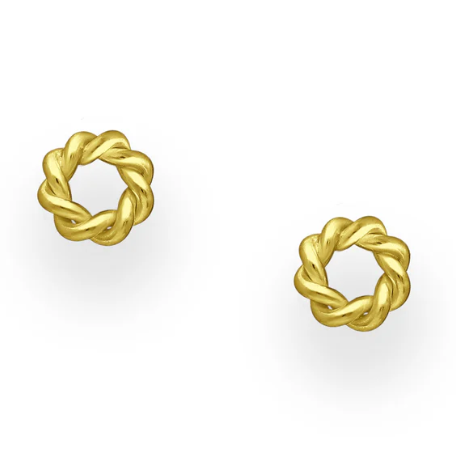 Vurchoo | South Sudan 1072 | Vintage Small Circle Stacker Gold Stud Earrings