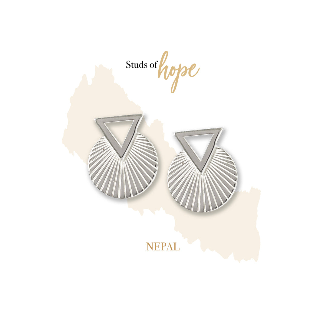 Vurchoo | Nepal  1087 | Art Deco Sterling Silver Stud Earrings