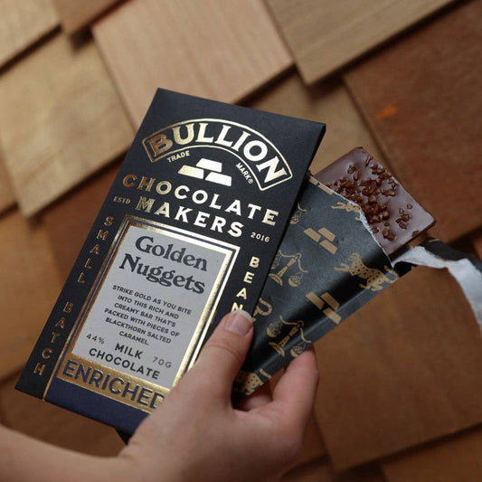 Bullion Chocolate | Milk Enriched Bar | Golden Nugget