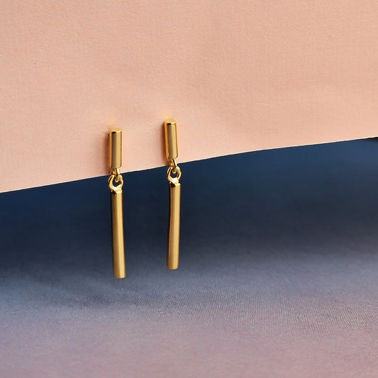 Vurchoo | Ireland 1119 | Minimalist Dainty Gold Bar Stud Earrings