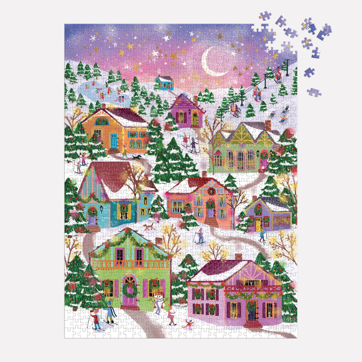 Jigsaw | 1000 Piece Foil Puzzle | Joy Laforme Snowcap Village