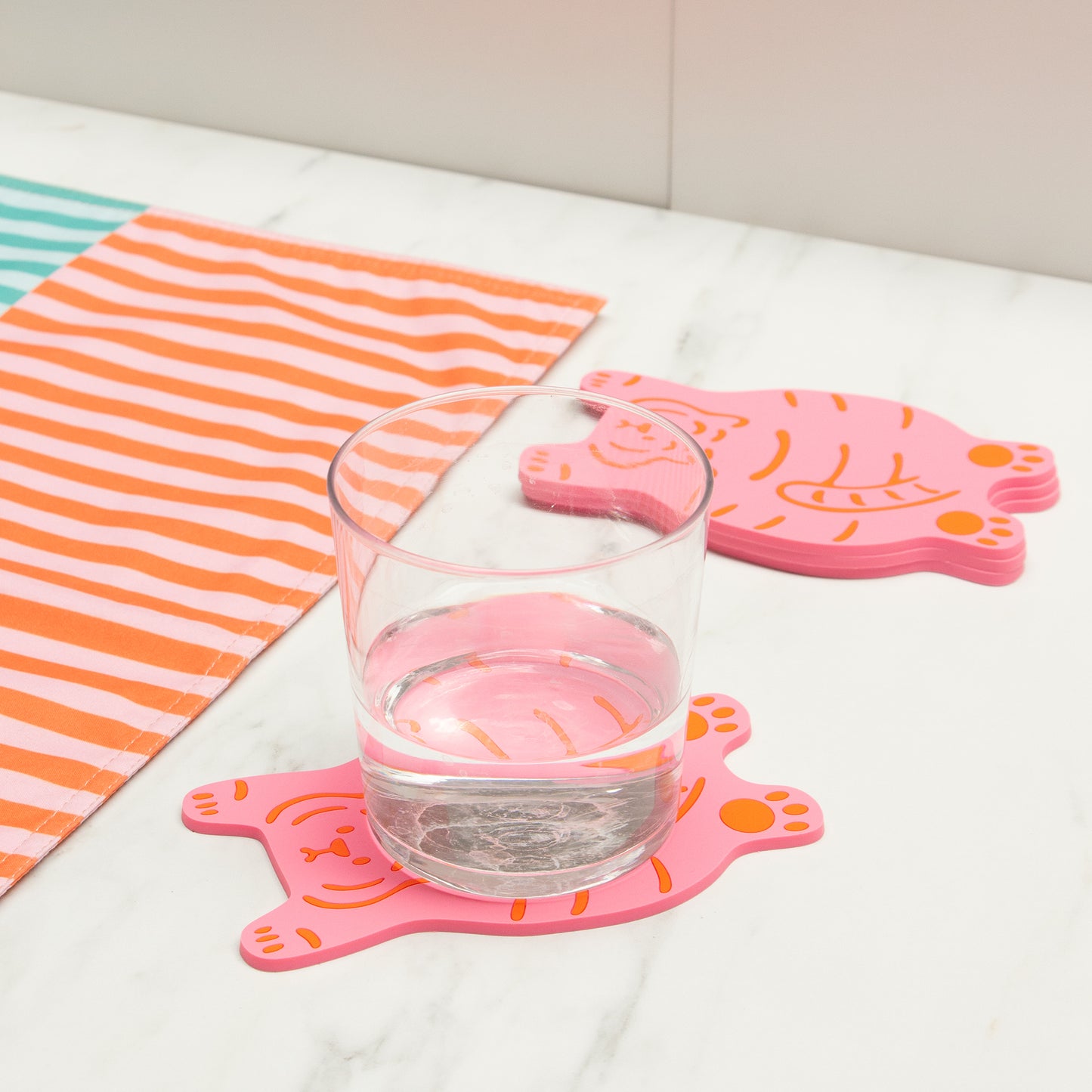 Helio Ferretti | Pink Tiger Coasters | set of 4