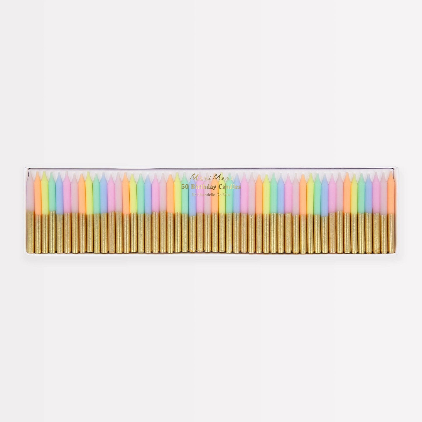 Meri Meri | 50 Mini Pastel & Gold Cake Candles