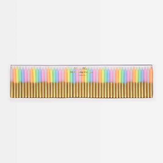 Meri Meri | 50 Mini Pastel & Gold Cake Candles