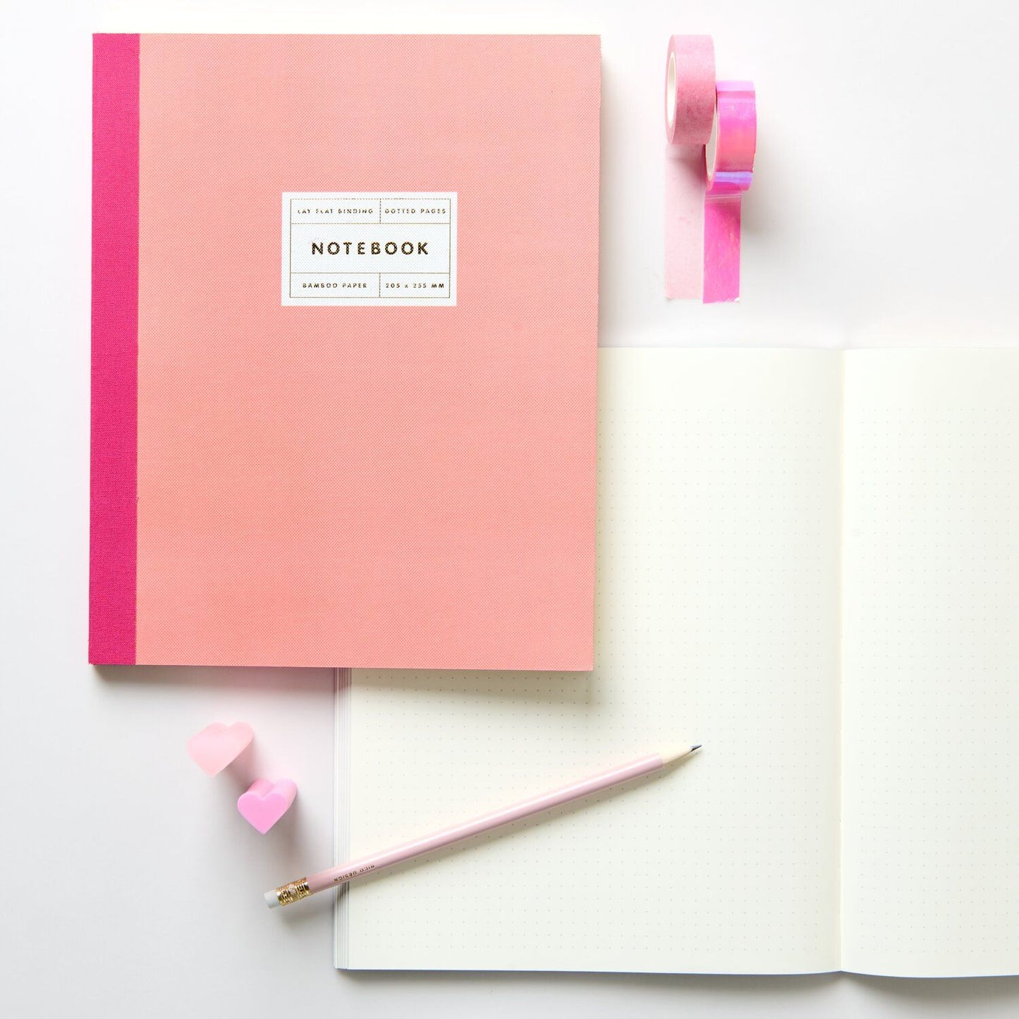 Rico | Paper Poetry 80gsm Dot Notebook | Large | Coral + Gold Edge