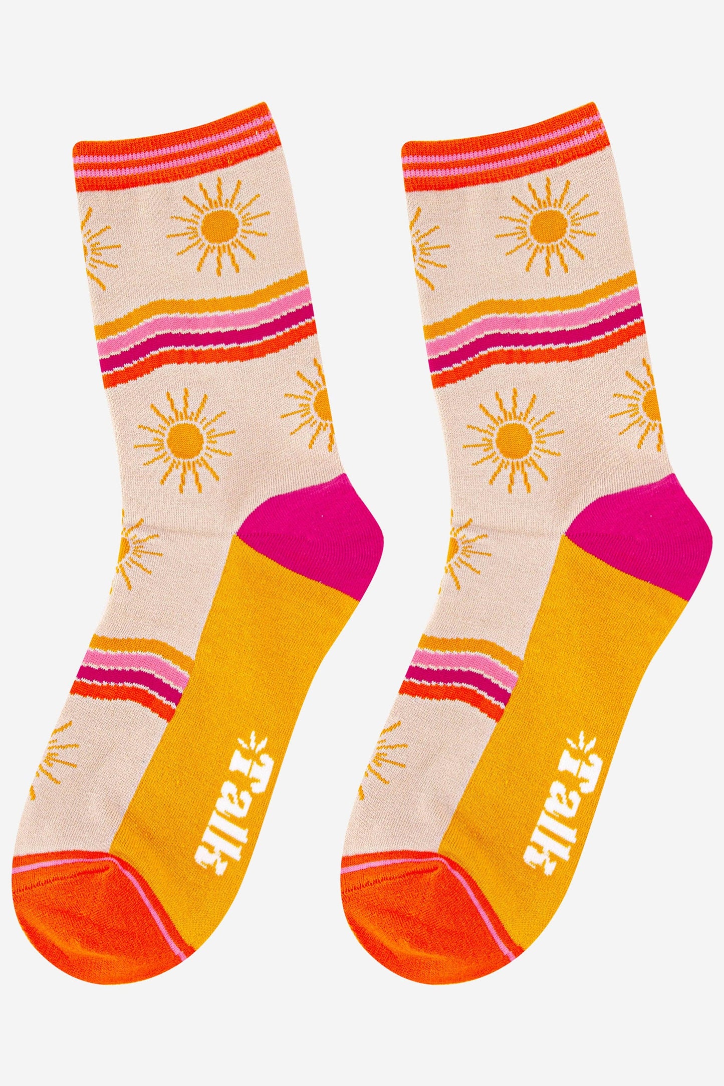 Sock Talk | Women's Sunshine and Stripe Bamboo Socks | UK 3-7 | EU 36-40