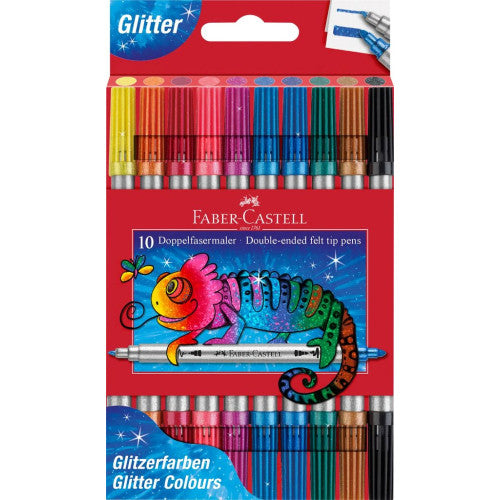 Faber-Castell | Double fibre-tip Glitter Pen Set of 10