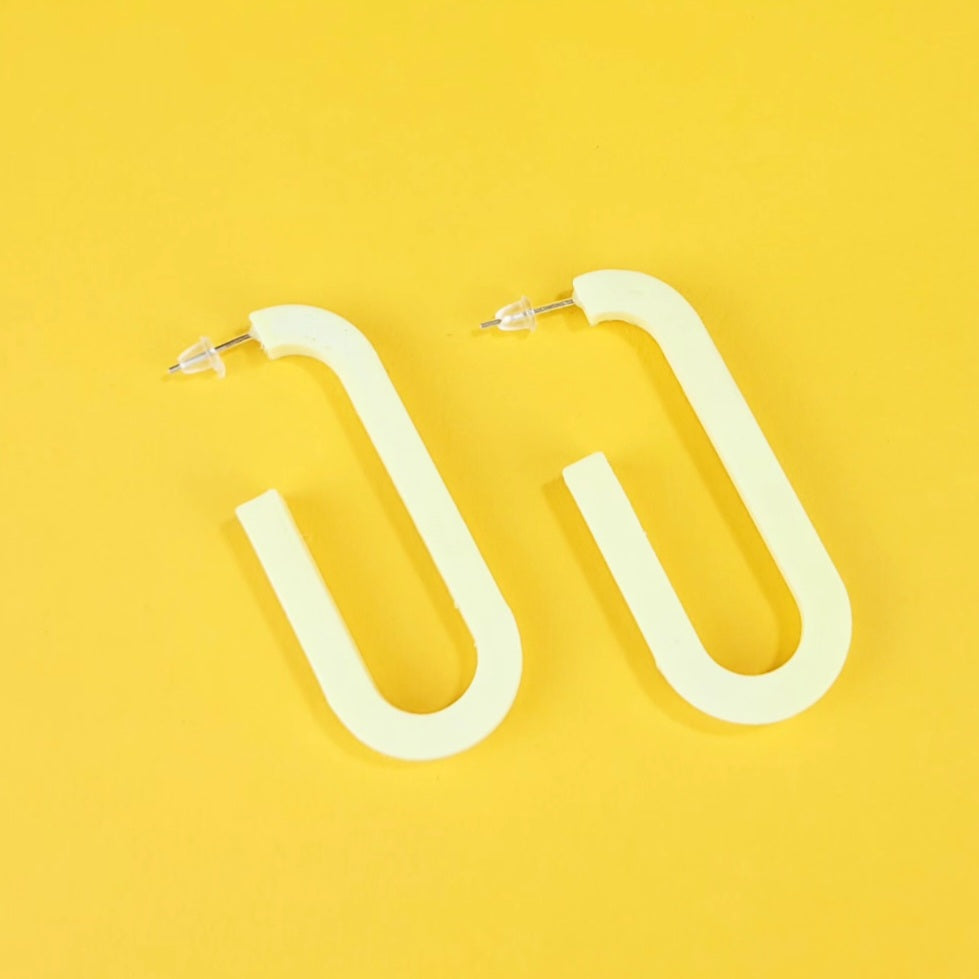 Will Sharp | Long Oval Hoops | Pastel Yellow