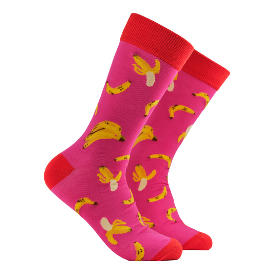 Socktopus | Bananas Bamboo Socks | Pink | S UK 4-8