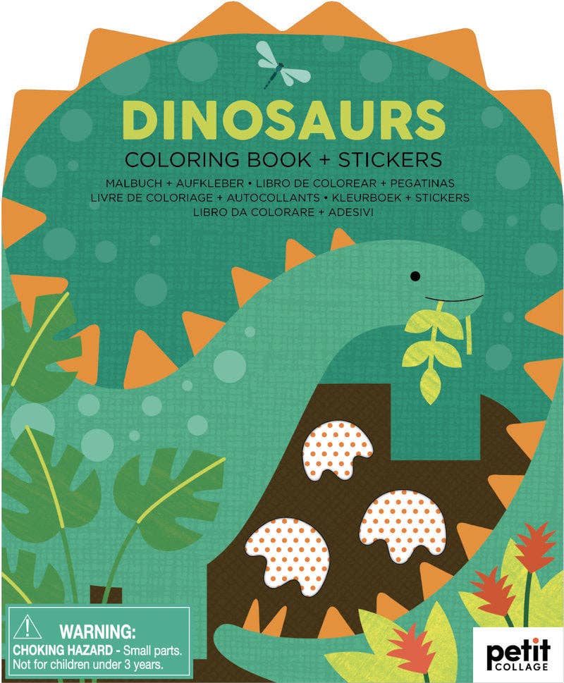 Coloring Book with Stickers | Dinosaurs