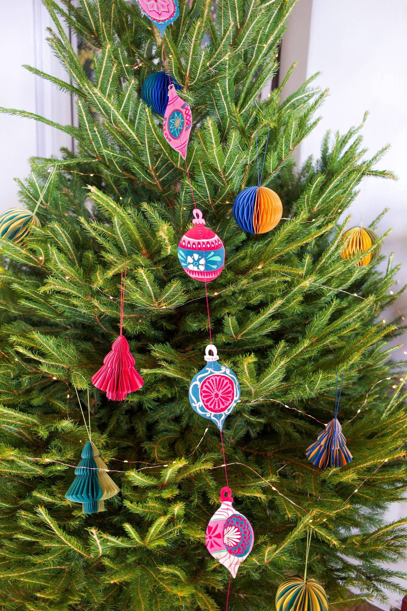 East End Press | Sewn Paper Vertical Wall Hanging | Baubles