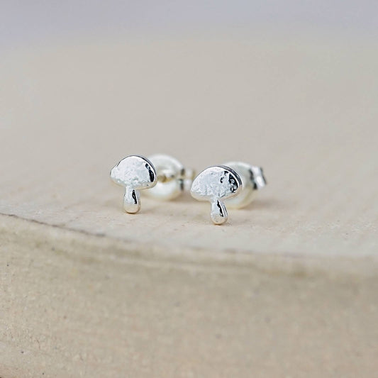 Lucy Kemp Jewellery | Sterling Silver Mini Studs | Mushroom