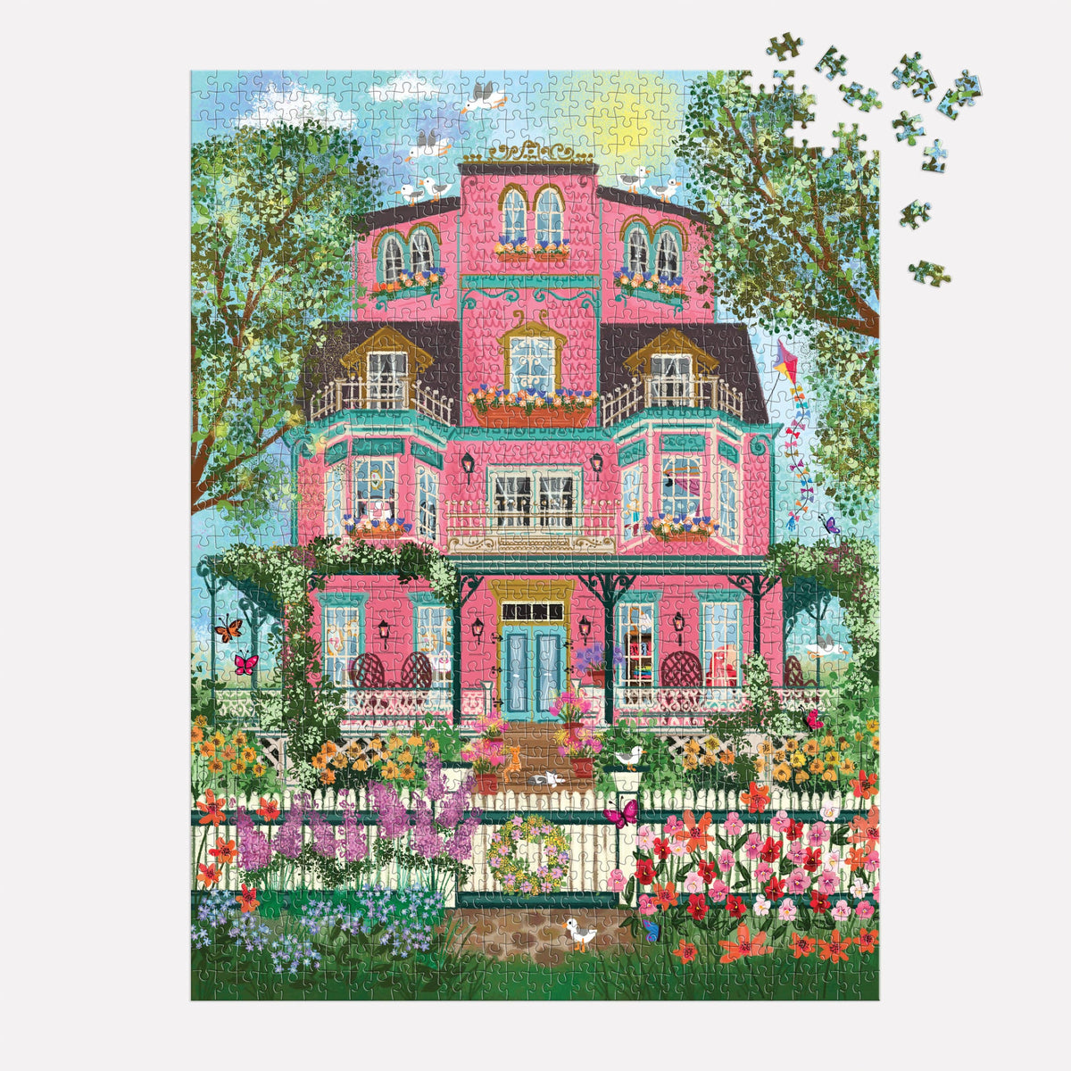 Jigsaw | 1000 Piece Foil Puzzle | Capeside Victorian Pink House