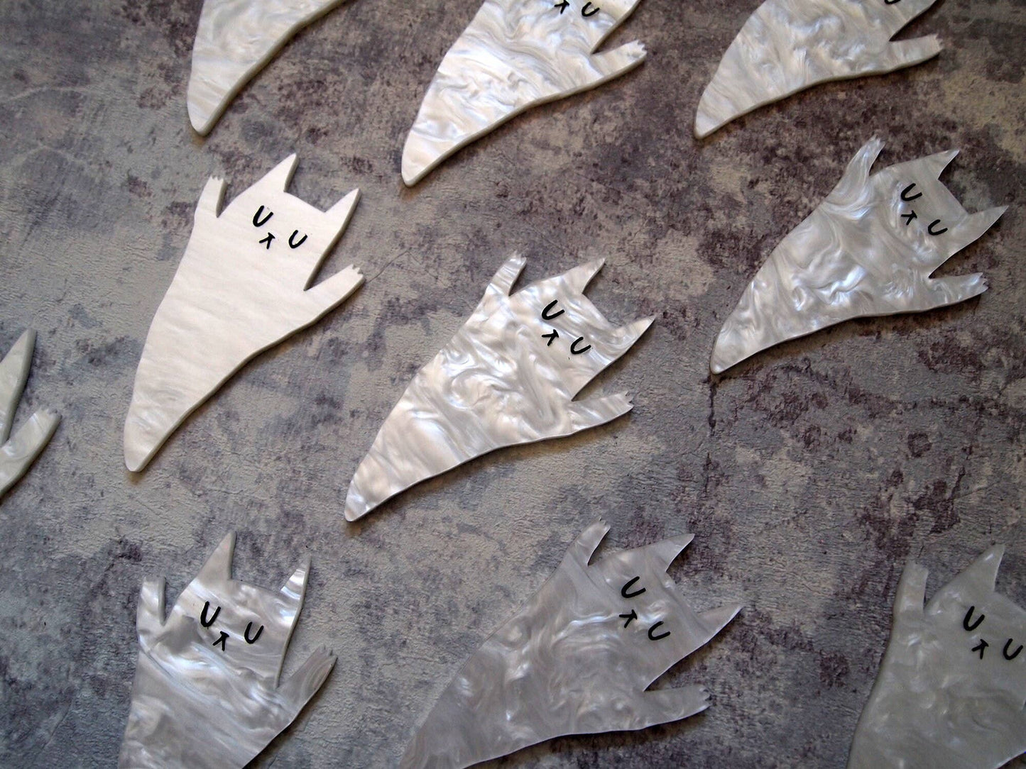 I Like Cats | Laser Cut Acrylic Brooch | Ghost Cat
