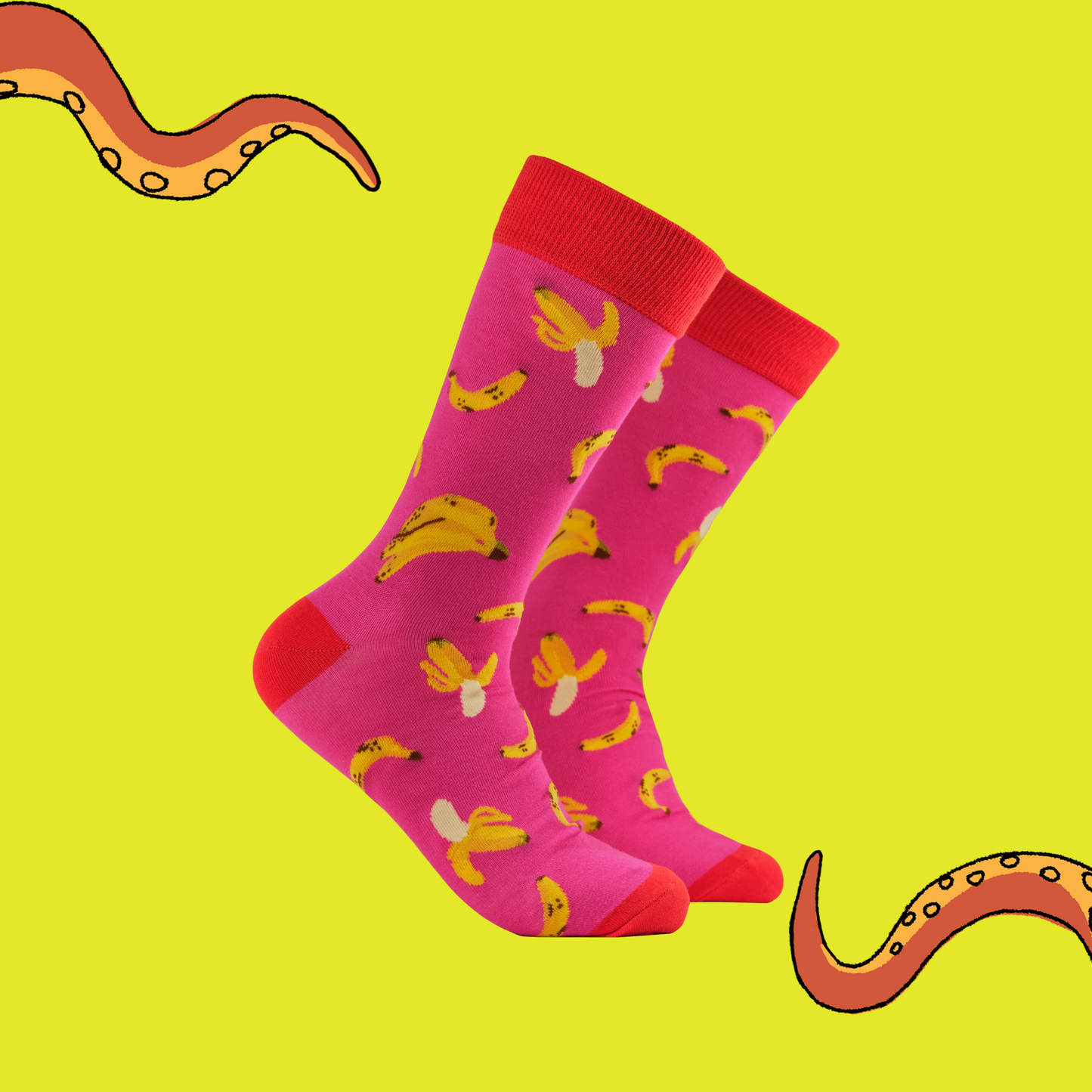 Socktopus | Bananas Bamboo Socks | Pink | S UK 4-8