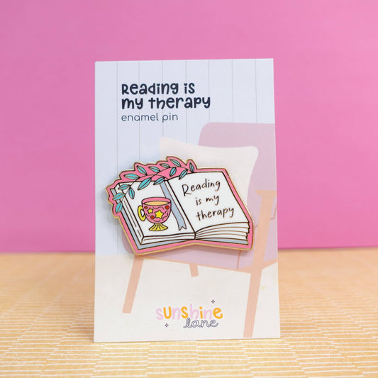 Sunshine Lane | Reading Is My Therapy Enamel Pin