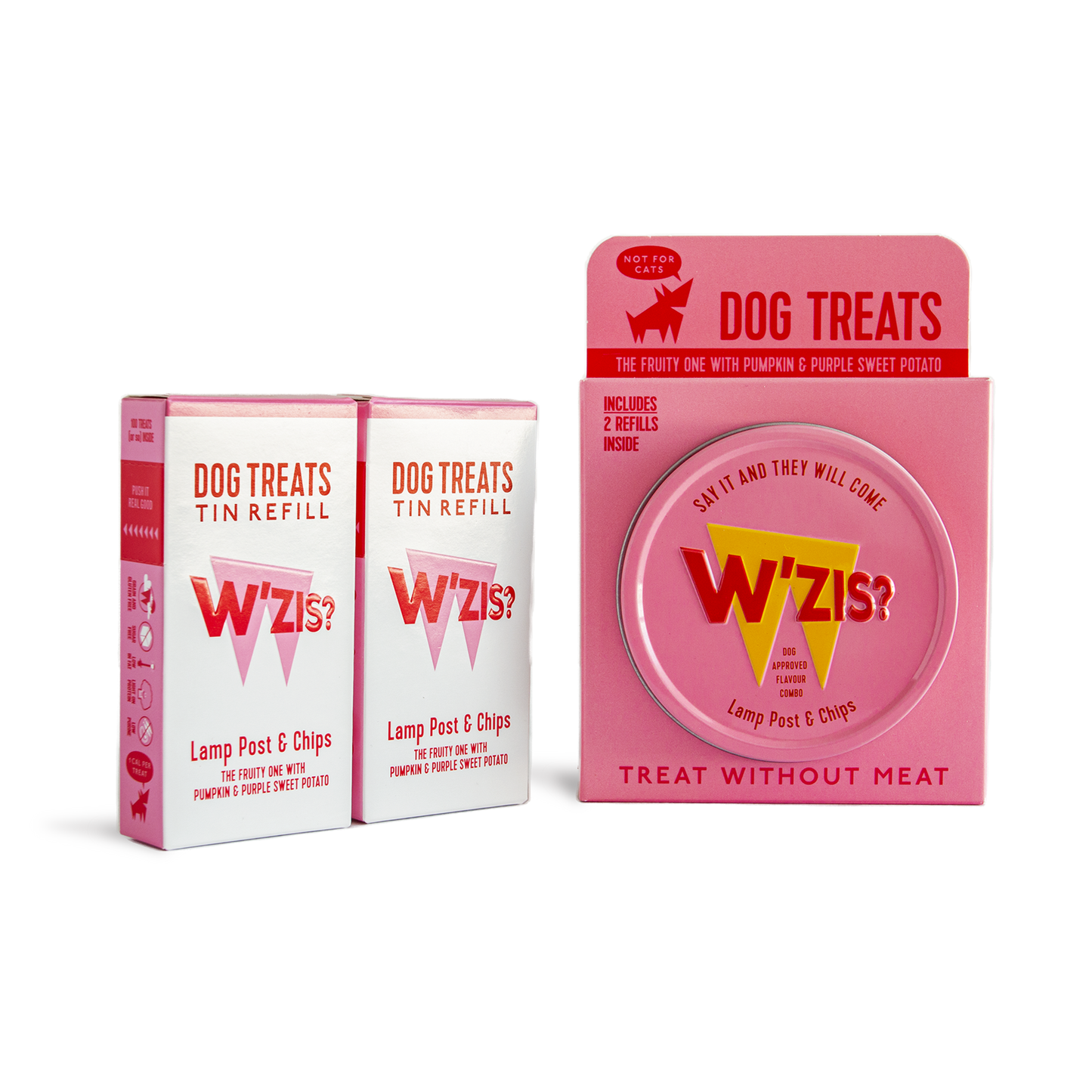 Wzis Dog Treats Tin & Refil Gift set - Lamp Post & Chips