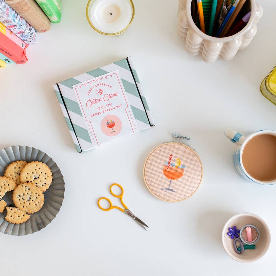 Cotton Clara | Aperol Cocktail | Cross Stitch Kit