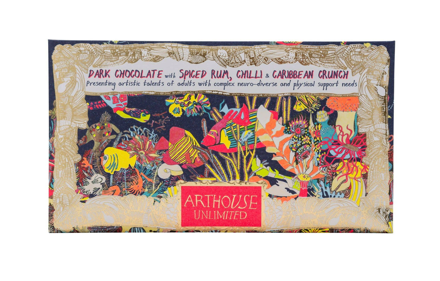 ARTHOUSE Unlimited | Angels of the Deep | Dark Chocolate Bar With Spice Rum, Chilli & Crunch
