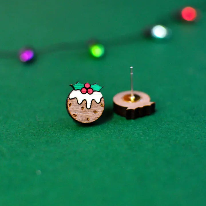 Silly Loaf | Christmas Pudding Stud Earrings